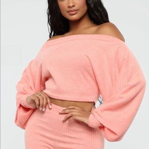 Fashion Nova Coral 2pc. Pants Set